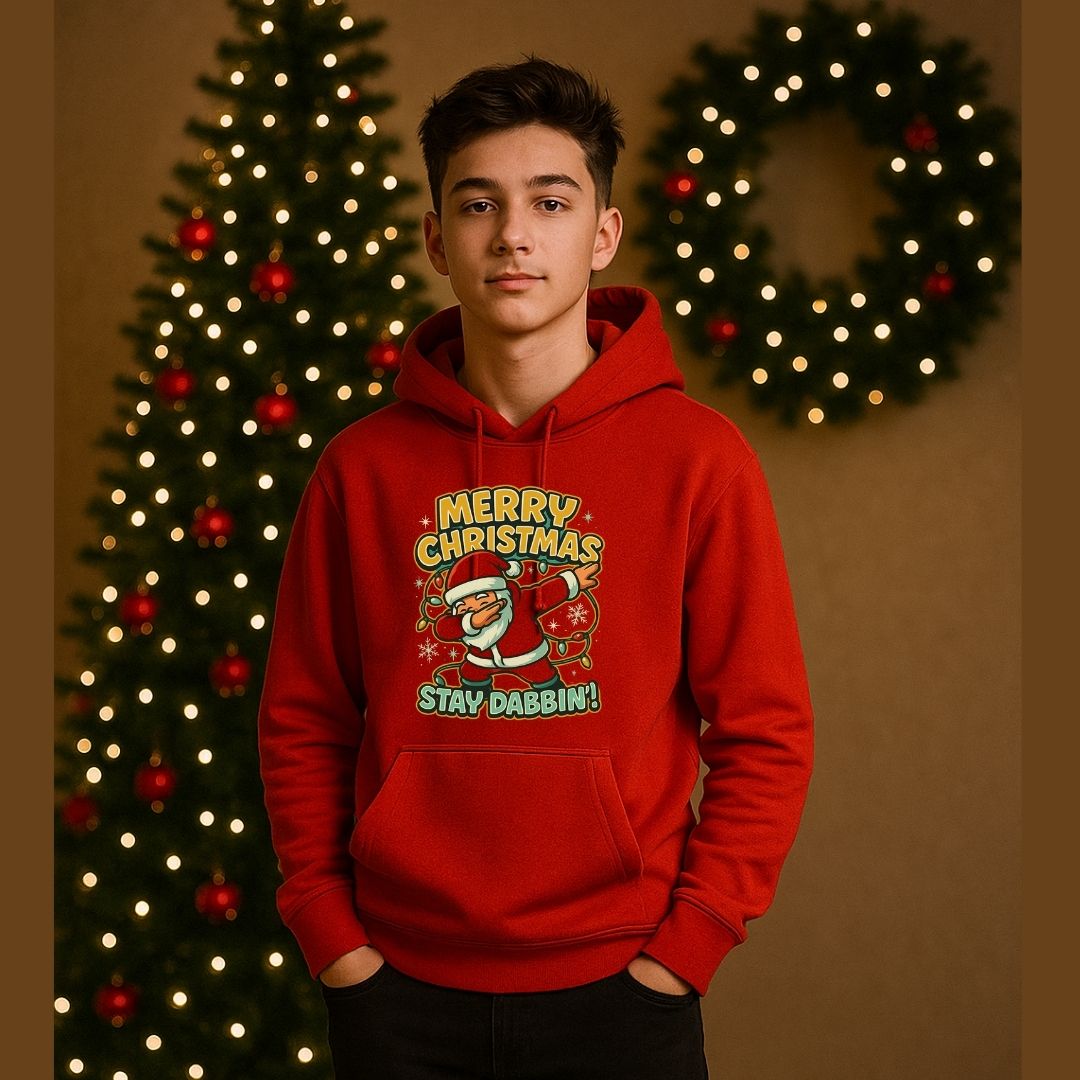 Merry Christmas Men’s Hoodie with Kangaroo Pocket - Cozy Winter Outfit