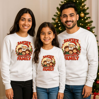 Santa’s Favorite Family Matching Christmas Sweatshirts - Holiday Outfit for Xmas