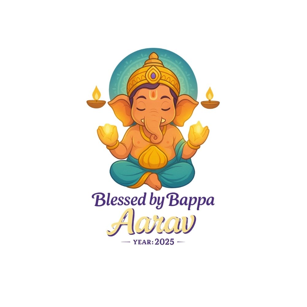 featuring the text 'Blessed by Bappa' and Year