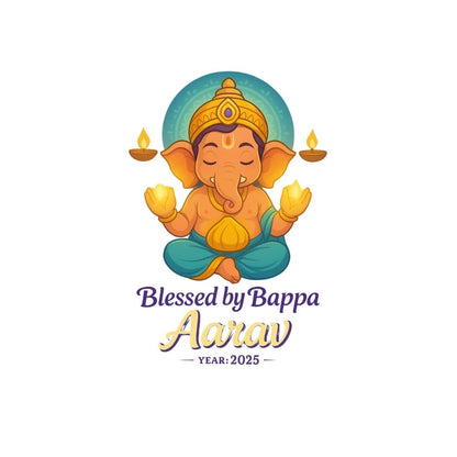 featuring the text 'Blessed by Bappa' and Year