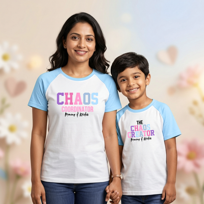 Mother & Kids Matching Raglan T-Shirts Set – Soft Cotton Family Twinning Outfits