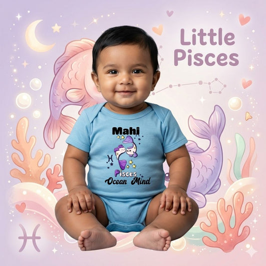 Little Pisces Ocean Mind Personalized Baby Romper