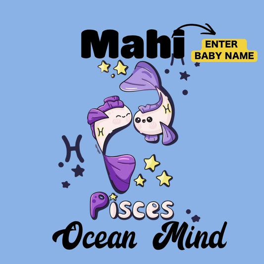 Little Pisces Ocean Mind Personalized Baby Romper