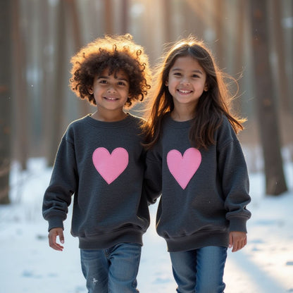 Charcoal Sweatshirts for Kids - Cute Hearts Prints
