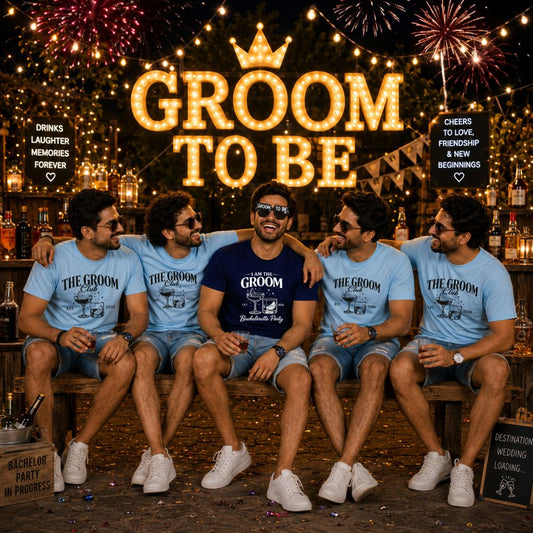 Viral Bachelor Party Matching T-Shirts for Groom & Friends
