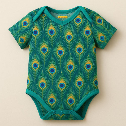 Lord Muruga Peacock Feather Baby Romper