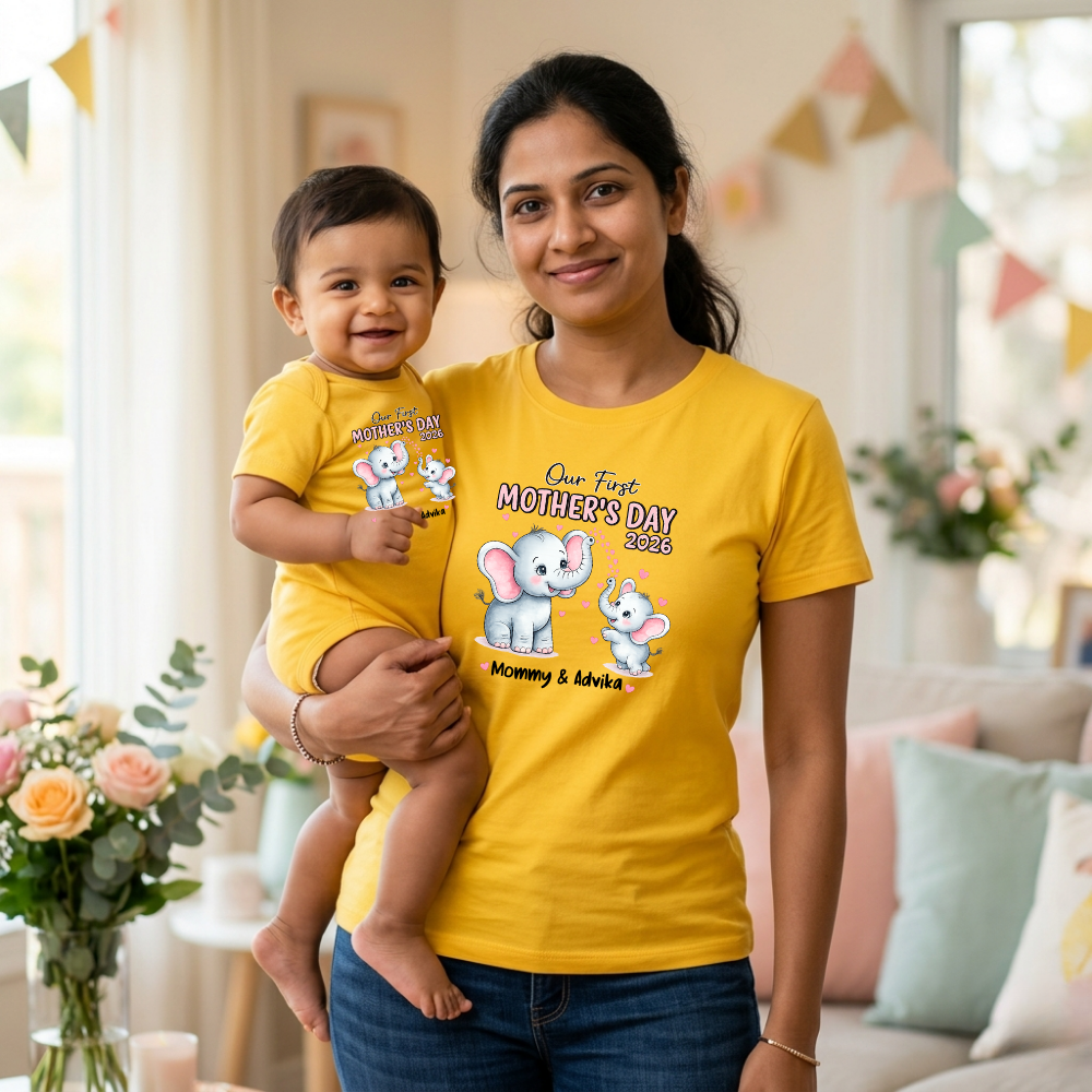 Our First Mother’s Day Matching T-Shirts & Rompers – Mom & Baby Set
