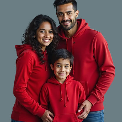 Family Matching Plain Hoodies - Red