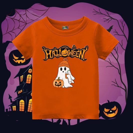 Happy Halloween Ghost Kids' T-shirt - Cute Spooky Season Tee
