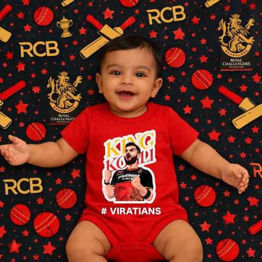 RCB Fan Romper for Kids - IPL Little fan rompers - Personalised