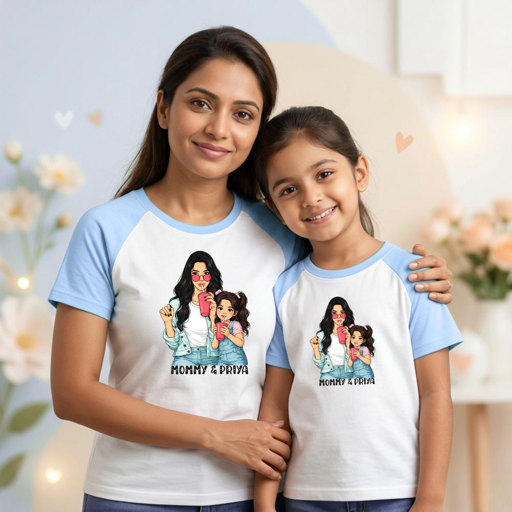 Mom & Kids Matching Tees Online – Comfortable Raglan Sleeve Set