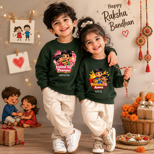 Personalized Rakhi Sibling Matching Sweatshirt