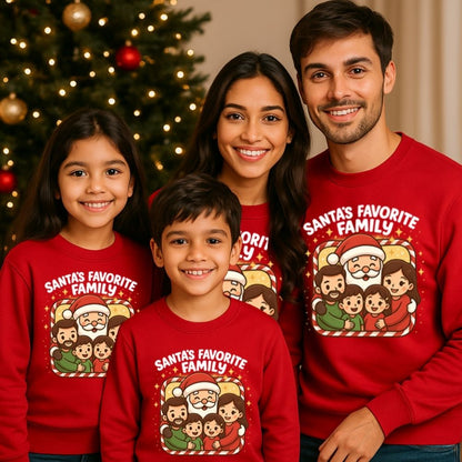 Santa’s Favorite Family Christmas Matching Sweatshirts