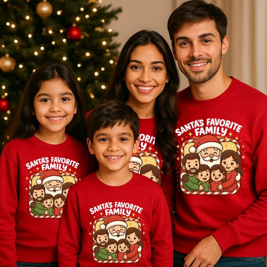 Santa’s Favorite Family Christmas Matching Sweatshirts