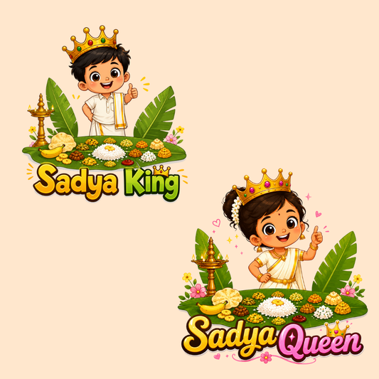 Happy Onam Sibling T-Shirt Combo | Matching Brother Sister Kerala Festival Outfit
