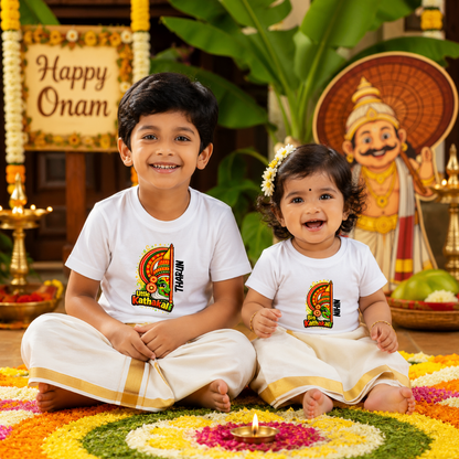 Kerala Festival Sibling T-Shirt Combo | Soft Cotton Kids Wear