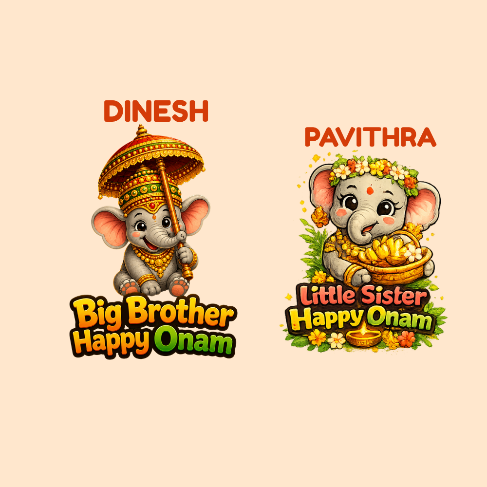 Onam Sibling T-Shirt Combo | Premium Cotton Matching Kids T-Shirts