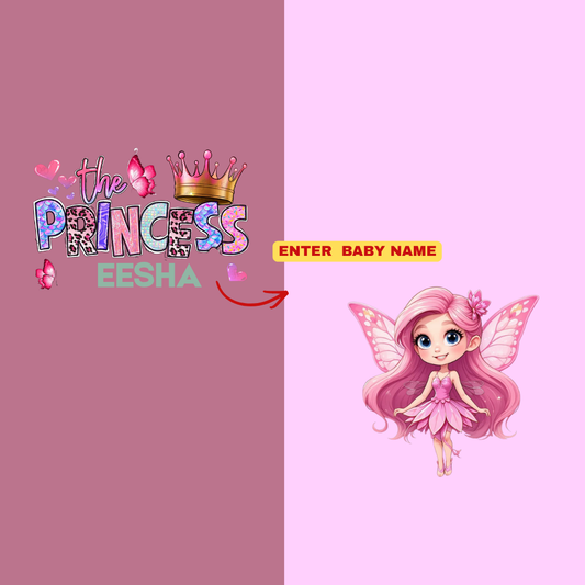 Personalized Little Princess Kids Co-Ord Set | Custom Name Cotton T-Shirt & Shorts | Princess Castle Outfit for Girls
