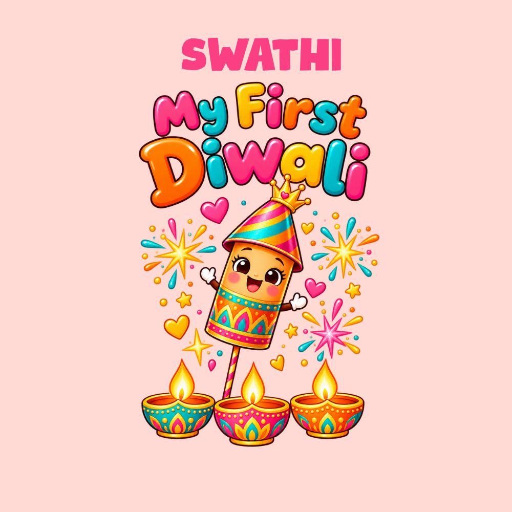 First Diwali Baby Onesie with Diya Print | Personalised Romper
