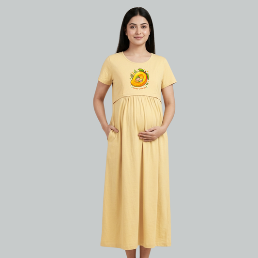 Pregnancy & Nursing T-Shirt Dress | Easy Feeding Access Maternity Wear