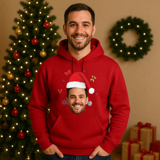 Personalized Santa Hat Photo Print Christmas Outfit for Men & Women