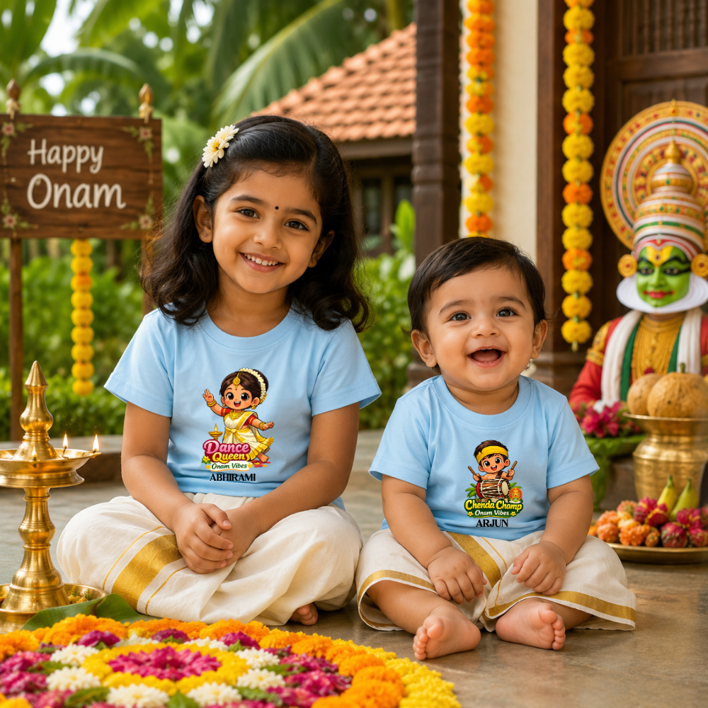Custom Printed Onam Sibling T-Shirt