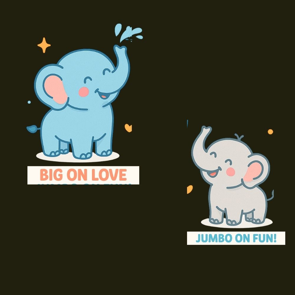 Matching Sibling Tees – Big Love & Jumbo Fun Rakshabandhan Gift Idea