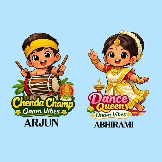 Custom Printed Onam Sibling T-Shirt