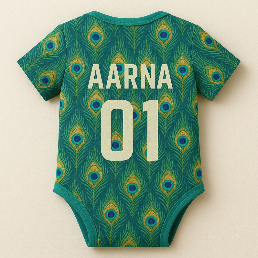 Lord Muruga Peacock Feather Baby Romper