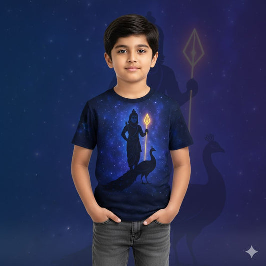 Celestial Lord Murugan - Starry Sky Kids Jersey