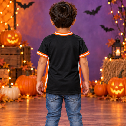 Kids Halloween Basketball Jersey – Ghost & Pumpkin Print