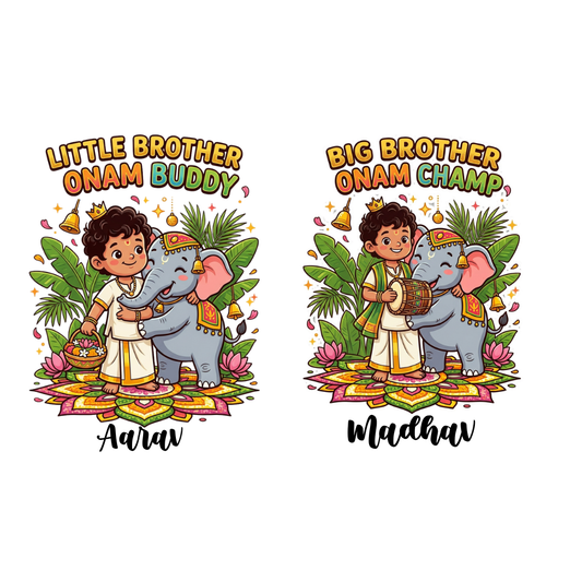 Matching Onam T-Shirts for Siblings | Premium Cotton Collection