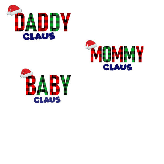Mommy, Daddy, & Baby Claus Matching Plaid Sweatshirt Set