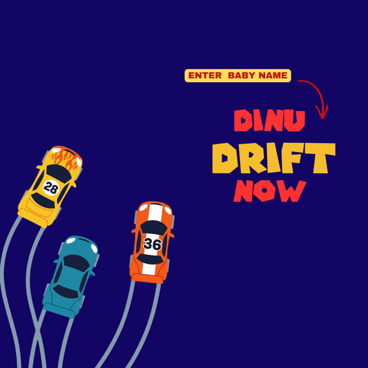 Drift Racing Kids Co-Ord Set | Custom Name Cotton T-Shirt & Shorts Outft