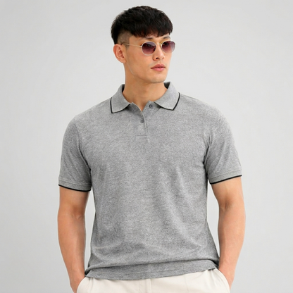 Grey Polo T-Shirt for Men – Cotton Collar T-Shirt Regular Fit