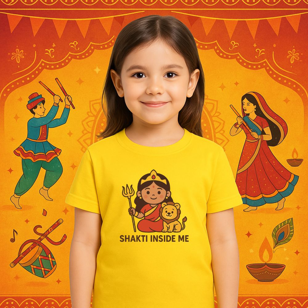 Name Customised Navratri T-Shirt | "Shakti Inside Me" | Durga Maa Design (Copy)