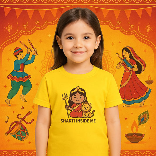 Name Customised Navratri T-Shirt | "Shakti Inside Me" | Durga Maa Design