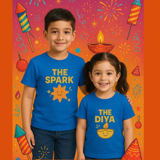"The Spark" & "The Diya" Festive Sibling T-Shirt Set
