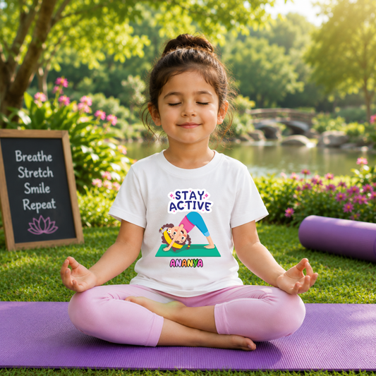 Motivational Yoga Kids Quote T-Shirt – Mindfulness & Meditation Cotton Tee for Yoga Lovers