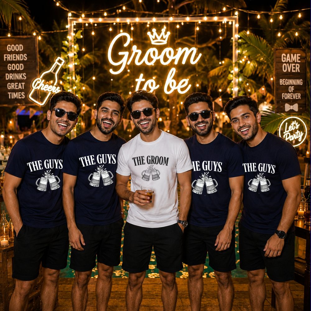 Groom Squad Balcony Party Matching T-Shirts | Destination Wedding Outfit