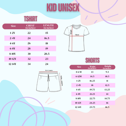 Personalized Teddy Holiday Kids Co-Ord Set | Custom Name T-Shirt & Shorts for Boys & Girls