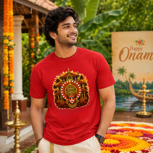 Kathakali Kerala Pride Onam T-Shirt for Men – Traditional Festival Graphic Tee