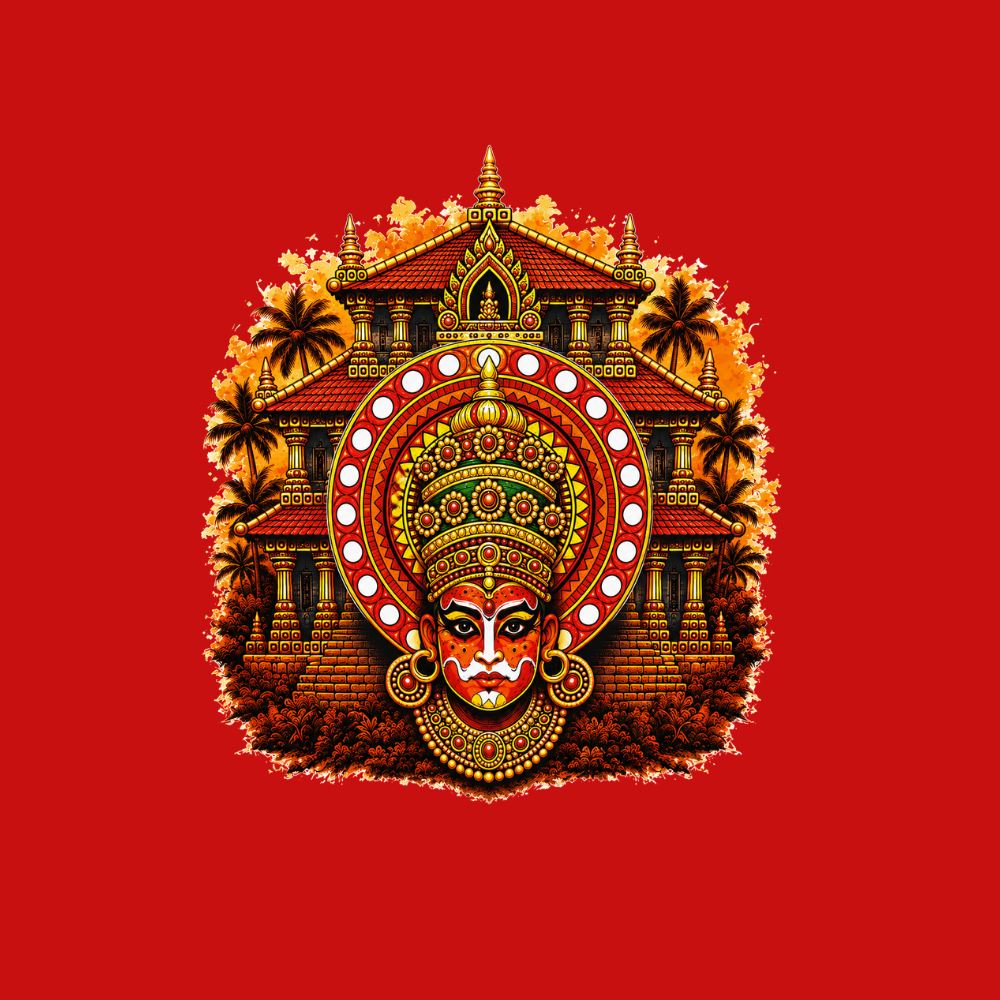 Kathakali Kerala Pride Onam T-Shirt for Men – Traditional Festival Graphic Tee