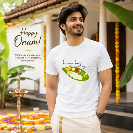 Time to Sadya Onam T-Shirt for Men – Kerala Sadya Traditional Festival Tee