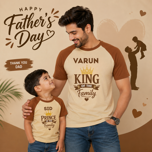 Raglan Sleeve Matching T-Shirts for Dad & Kids | Father’s Day Family Combo Tees