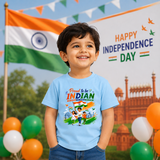 Children's Independence Day Indian Flag T-Shirt