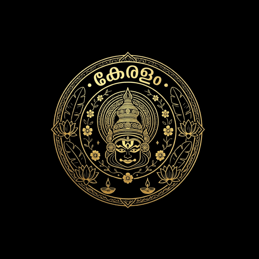 Personalized Kerala Kathakali Mandala Onam T-Shirt  – Custom Name Kerala Traditional Tee