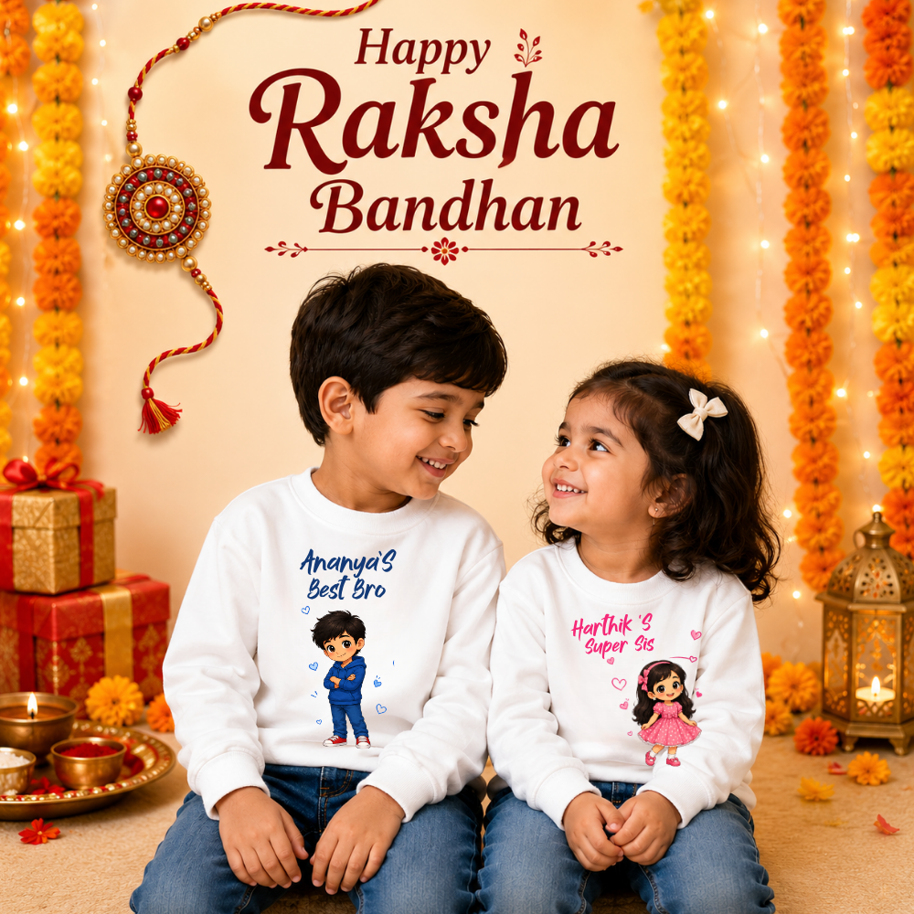 Rakhi Celebration Brother Sister Combo Sweatshirt