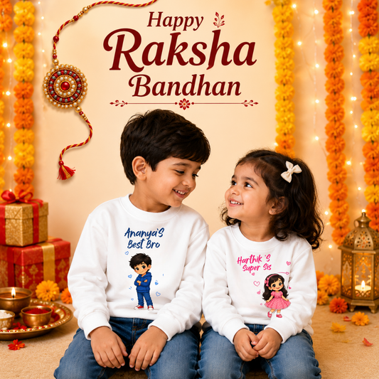 Rakhi Celebration Brother Sister Combo Sweatshirt