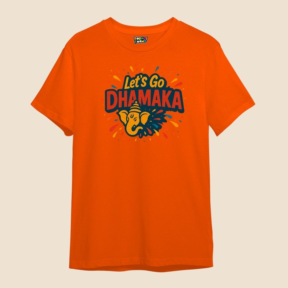 Let’s Go Dhamaka – Explosive Ganesh Celebration Tee for Men